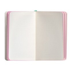 Cuaderno con gomilla antartik notes tapa blanda a6 cuadricula rosa y turquesa 100 hojas 80 gr fsc