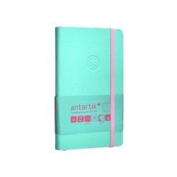 Cuaderno con gomilla antartik notes tapa blanda a6 rayas rosa y turquesa 100 hojas 80 gr fsc