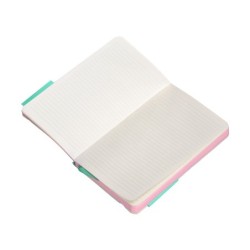 Cuaderno con gomilla antartik notes tapa blanda a6 rayas rosa y turquesa 100 hojas 80 gr fsc