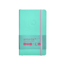 Cuaderno con gomilla antartik notes tapa blanda a6 hojas lisas rosa y turquesa 100 hojas 80 gr fsc