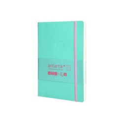 Cuaderno con gomilla antartik notes tapa blanda a5 hojas cuadricula rosa y turquesa 80 hojas 80 gr fsc
