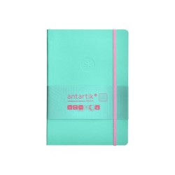 Cuaderno con gomilla antartik notes tapa blanda a5 hojas rayas rosa y turquesa 80 hojas 80 gr fsc