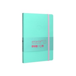 Cuaderno con gomilla antartik notes tapa blanda a5 hojas rayas rosa y turquesa 80 hojas 80 gr fsc