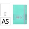 Cuaderno con gomilla antartik notes tapa blanda a5 hojas lisas rosa y turquesa 80 hojas 80 gr fsc