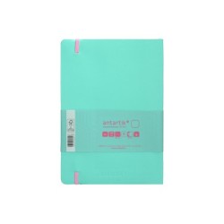 Cuaderno con gomilla antartik notes tapa blanda a5 hojas lisas rosa y turquesa 80 hojas 80 gr fsc