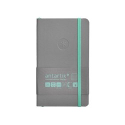 Cuaderno con gomilla antartik notes tapa blanda a6 cuadricula gris y turquesa 100 hojas 80 gr fsc