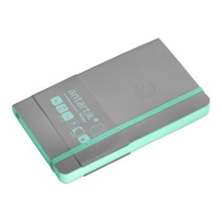 Cuaderno con gomilla antartik notes tapa blanda a6 cuadricula gris y turquesa 100 hojas 80 gr fsc