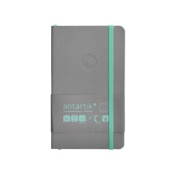 Cuaderno con gomilla antartik notes tapa blanda a6 rayas gris y turquesa 100 hojas 80 gr fsc