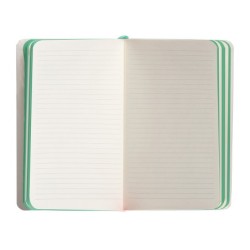 Cuaderno con gomilla antartik notes tapa blanda a6 rayas gris y turquesa 100 hojas 80 gr fsc