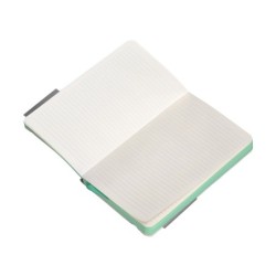 Cuaderno con gomilla antartik notes tapa blanda a6 rayas gris y turquesa 100 hojas 80 gr fsc