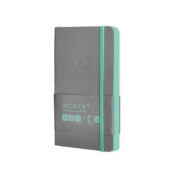 Cuaderno con gomilla antartik notes tapa blanda a6 hojas lisas gris y turquesa 100 hojas 80 gr fsc