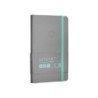 Cuaderno con gomilla antartik notes tapa blanda a6 hojas lisas gris y turquesa 100 hojas 80 gr fsc
