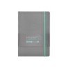 Cuaderno con gomilla antartik notes tapa blanda a5 hojas cuadricula gris y turquesa 80 hojas 80 gr fsc