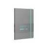 Cuaderno con gomilla antartik notes tapa blanda a5 hojas cuadricula gris y turquesa 80 hojas 80 gr fsc