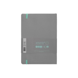 Cuaderno con gomilla antartik notes tapa blanda a5 hojas puntos gris y turquesa 80 hojas 80 gr fsc