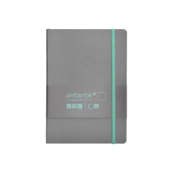Cuaderno con gomilla antartik notes tapa blanda a5 hojas lisas gris y turquesa 80 hojas 80 gr fsc