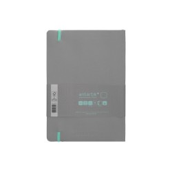 Cuaderno con gomilla antartik notes tapa blanda a5 hojas lisas gris y turquesa 80 hojas 80 gr fsc