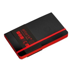 Cuaderno con gomilla antartik notes tapa blanda a6 cuadricula negro y rojo 100 hojas 80 gr fsc