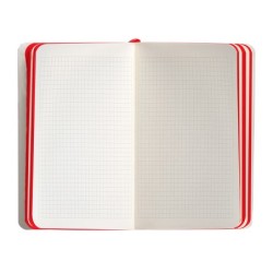 Cuaderno con gomilla antartik notes tapa blanda a6 cuadricula negro y rojo 100 hojas 80 gr fsc