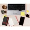 Cuaderno con gomilla antartik notes tapa blanda a6 cuadricula negro y rojo 100 hojas 80 gr fsc
