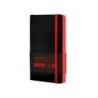 Cuaderno con gomilla antartik notes tapa blanda a6 rayas negro y rojo 100 hojas 80 gr fsc