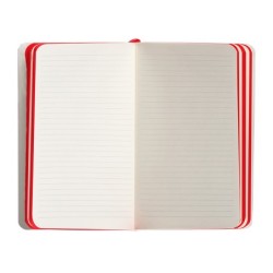 Cuaderno con gomilla antartik notes tapa blanda a6 rayas negro y rojo 100 hojas 80 gr fsc