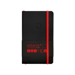 Cuaderno con gomilla antartik notes tapa blanda a6 hojas lisas negro y rojo 100 hojas 80 gr fsc