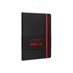 Cuaderno con gomilla antartik notes tapa blanda a5 hojas cuadricula negro y rojo 80 hojas 80 gr fsc