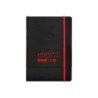 Cuaderno con gomilla antartik notes tapa blanda a5 hojas rayas negro y rojo 80 hojas 80 gr fsc