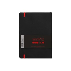 Cuaderno con gomilla antartik notes tapa blanda a5 hojas rayas negro y rojo 80 hojas 80 gr fsc