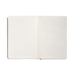 Cuaderno con gomilla antartik notes tapa blanda a5 hojas rayas negro y rojo 80 hojas 80 gr fsc
