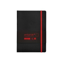 Cuaderno con gomilla antartik notes tapa blanda a5 hojas puntos negro y rojo 80 hojas 80 gr fsc
