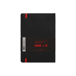 Cuaderno con gomilla antartik notes tapa blanda a5 hojas lisas negro y rojo 80 hojas 80 gr fsc