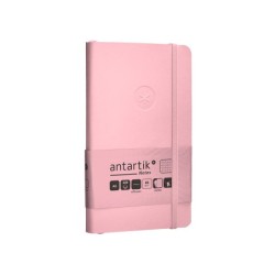 Cuaderno con gomilla antartik notes tapa blanda a6 cuadricula rosa pastel 100 hojas 80 gr fsc