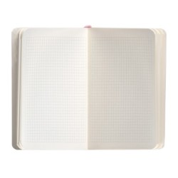 Cuaderno con gomilla antartik notes tapa blanda a6 cuadricula rosa pastel 100 hojas 80 gr fsc