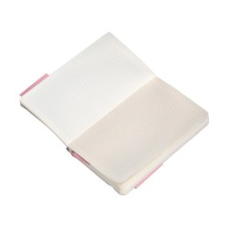 Cuaderno con gomilla antartik notes tapa blanda a6 cuadricula rosa pastel 100 hojas 80 gr fsc
