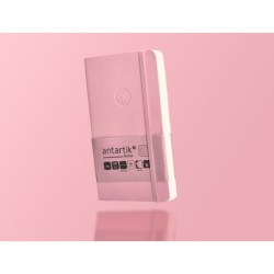 Cuaderno con gomilla antartik notes tapa blanda a6 cuadricula rosa pastel 100 hojas 80 gr fsc