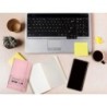 Cuaderno con gomilla antartik notes tapa blanda a6 cuadricula rosa pastel 100 hojas 80 gr fsc