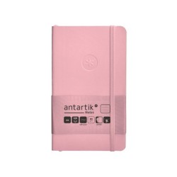 Cuaderno con gomilla antartik notes tapa blanda a6 rayas rosa pastel 100 hojas 80 gr fsc