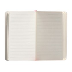 Cuaderno con gomilla antartik notes tapa blanda a6 rayas rosa pastel 100 hojas 80 gr fsc