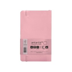 Cuaderno con gomilla antartik notes tapa blanda a6 hojas lisas rosa pastel 100 hojas 80 gr fsc