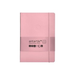Cuaderno con gomilla antartik notes tapa blanda a5 hojas cuadricula rosa pastel 80 hojas 80 gr fsc