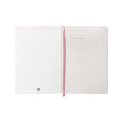 Cuaderno con gomilla antartik notes tapa blanda a5 hojas cuadricula rosa pastel 80 hojas 80 gr fsc
