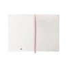 Cuaderno con gomilla antartik notes tapa blanda a5 hojas cuadricula rosa pastel 80 hojas 80 gr fsc