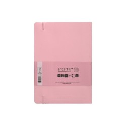 Cuaderno con gomilla antartik notes tapa blanda a5 hojas cuadricula rosa pastel 80 hojas 80 gr fsc