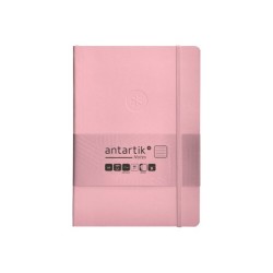 Cuaderno con gomilla antartik notes tapa blanda a5 hojas rayas rosa pastel 80 hojas 80 gr fsc