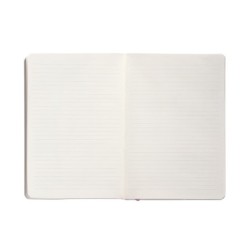 Cuaderno con gomilla antartik notes tapa blanda a5 hojas rayas rosa pastel 80 hojas 80 gr fsc