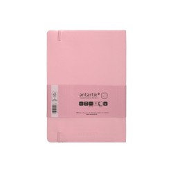 Cuaderno con gomilla antartik notes tapa blanda a5 hojas puntos rosa pastel 80 hojas 80 gr fsc
