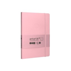 Cuaderno con gomilla antartik notes tapa blanda a5 hojas puntos rosa pastel 80 hojas 80 gr fsc