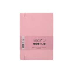 Cuaderno con gomilla antartik notes tapa blanda a5 hojas lisas rosa pastel 80 hojas 80 gr fsc